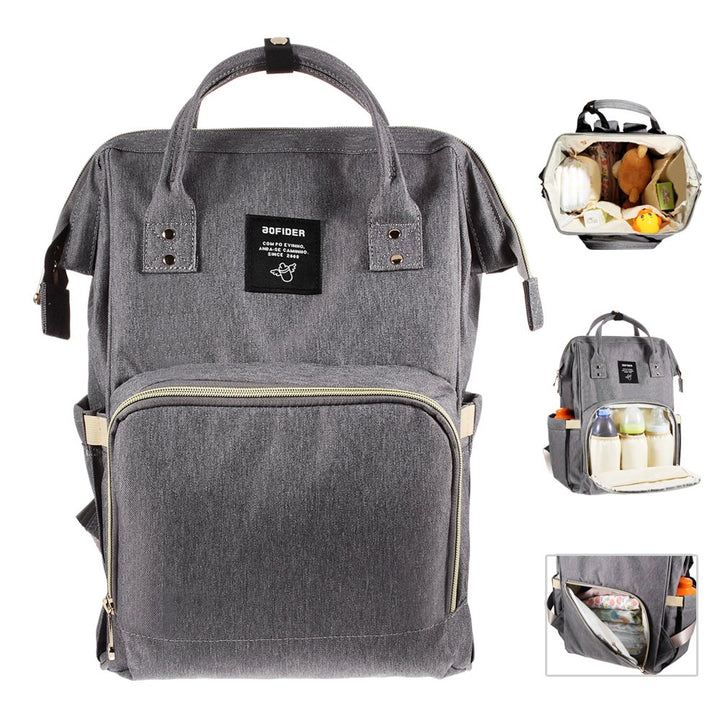 AOFIDER Diaper bag back pack style Ash gray