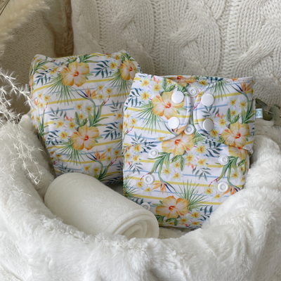 MINIHIP ∣ Pocket Diaper ∣ NEWBORN Size ∣ Tropical Hibiscus