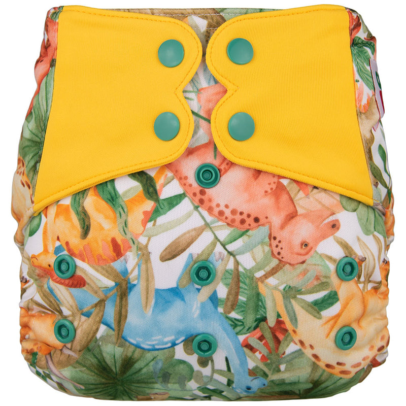 ELF ∣ All-in-One Diaper [Classic] ∣ One Size ∣ Watercolor Dinos