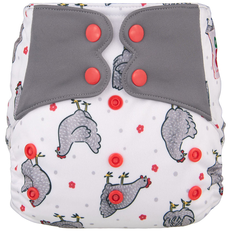 ELF ∣ Diaper Cover (or All-in-Two diaper) ∣ Hens and Poppies