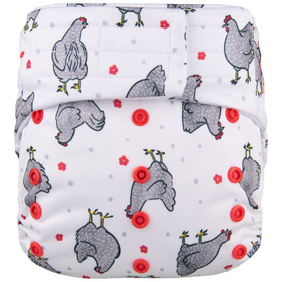 ELF ∣ Pocket Diaper ∣ One Size ∣ Hens and Poppies