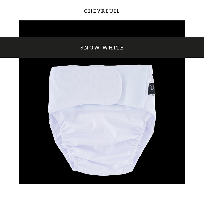 Bébé D Lux | Pocket cloth diapers | Size CHILD-ADULT | Snow White