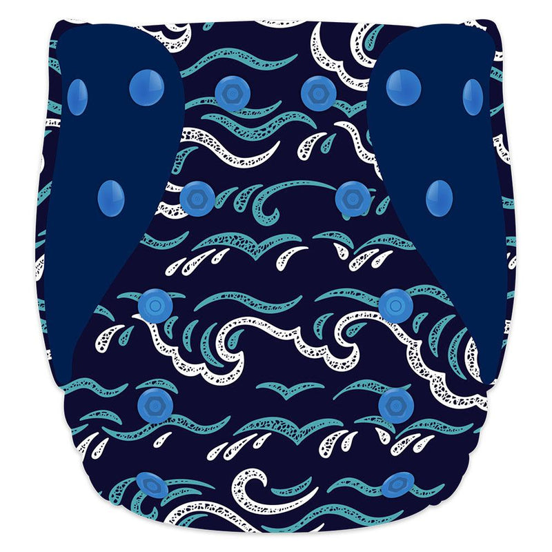 ELF ∣ Couche lavable ∣ taille NOUVEAU-NÉ (8-20 lb) ∣ Blue Waves