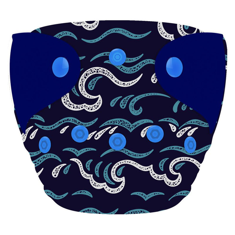 ELF ∣ Couche lavable ∣ taille NOUVEAU-NÉ (5-14 lb) ∣ Blue Waves