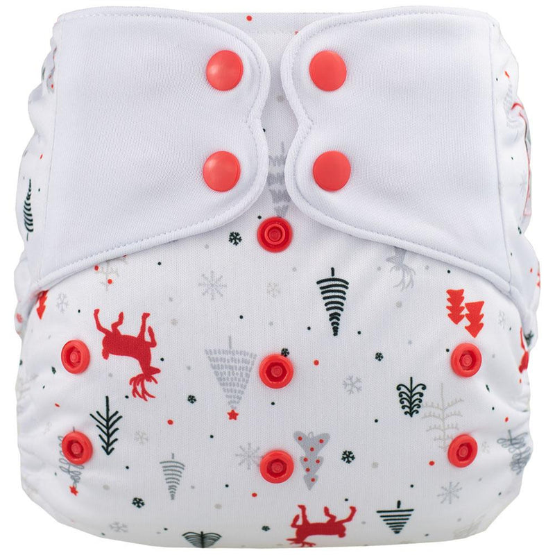 ELF ∣ Diaper Cover (or All-in-Two diaper) ∣ White Christmas
